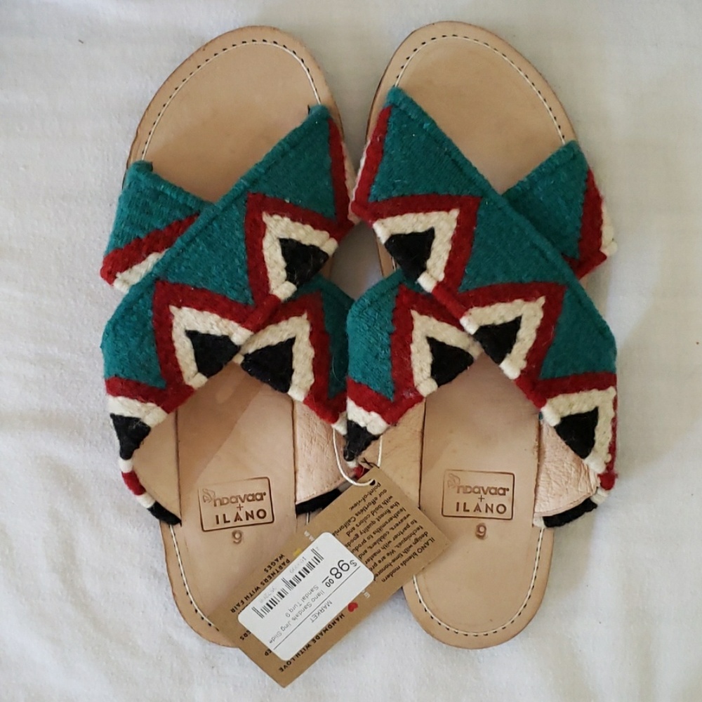 Ilano  ndavaa Jing Leather Slides Sandals